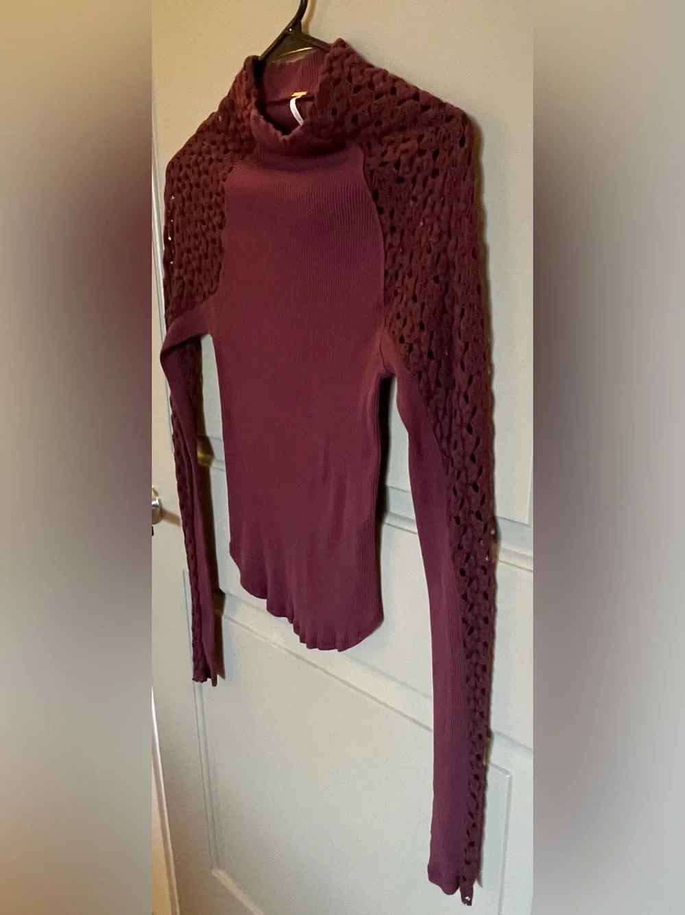 Free People Clemente Mixed Media Stretch Cotton Top Large